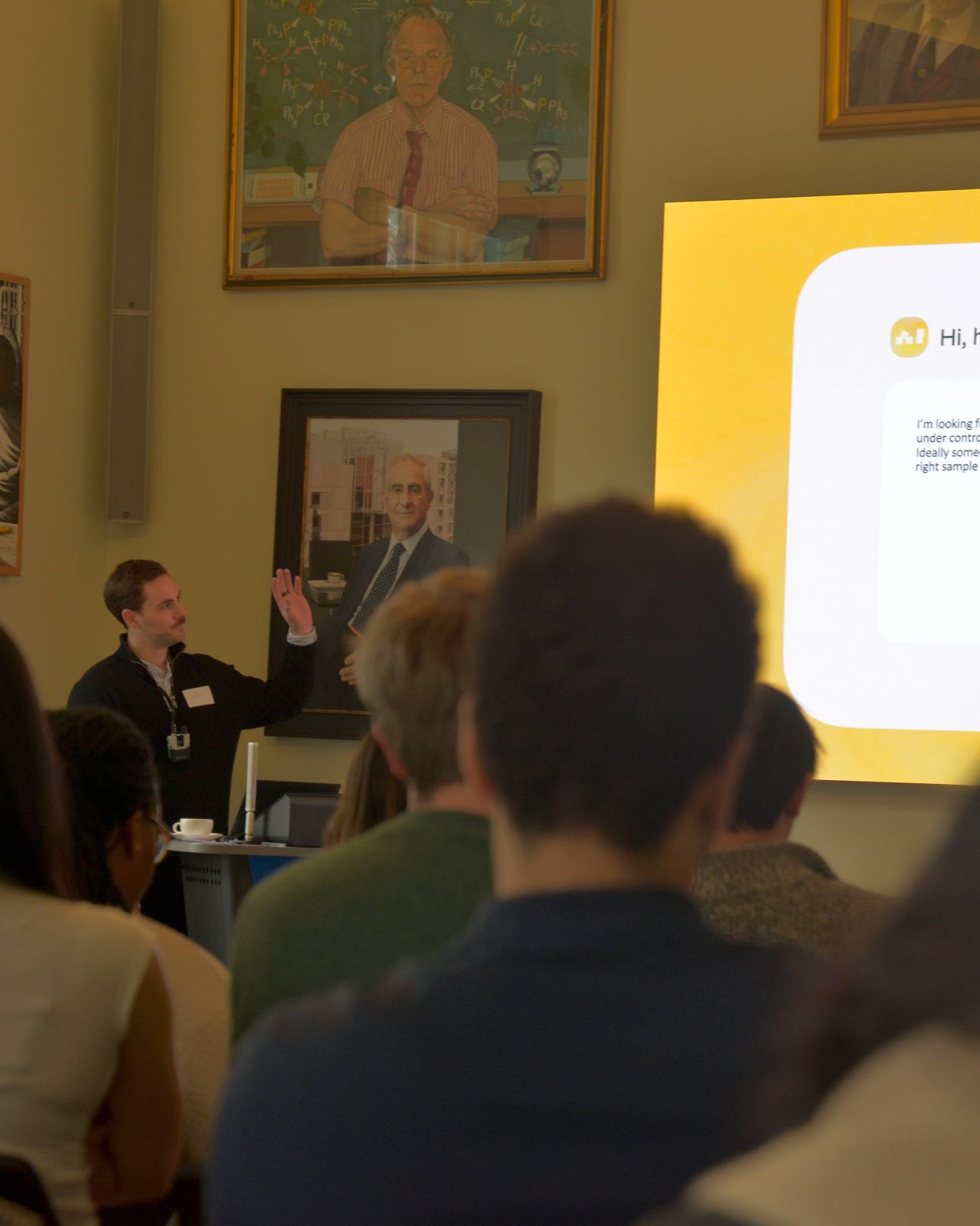 John Bergqvist (CSO) presenting at Imperial College London