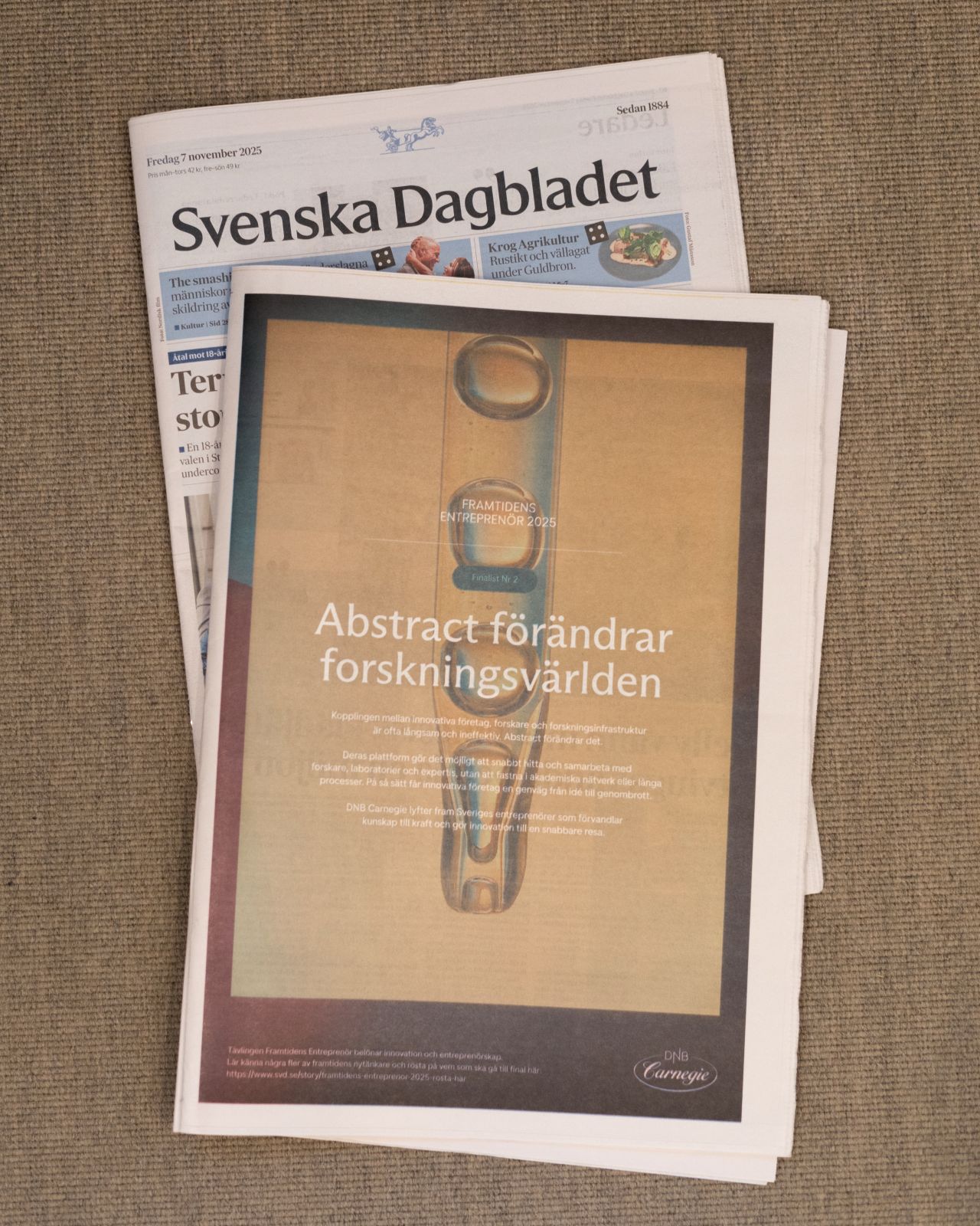 Abstract featured in Svenska Dagbladet